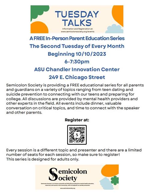 Tuesday Talks: A Free Parent Education Series 